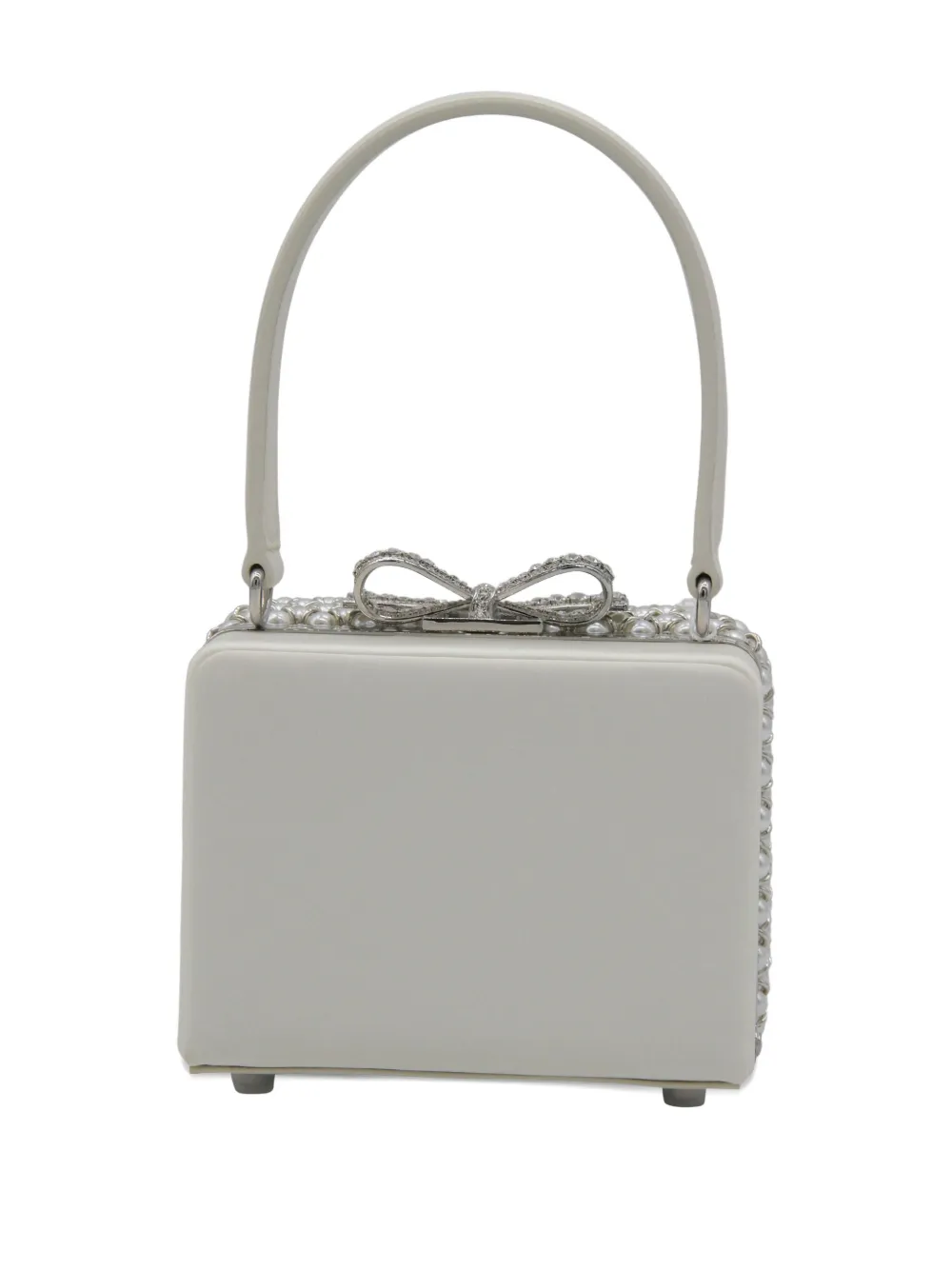 Self-portrait Pearl-embellished Tote Bag In Gray