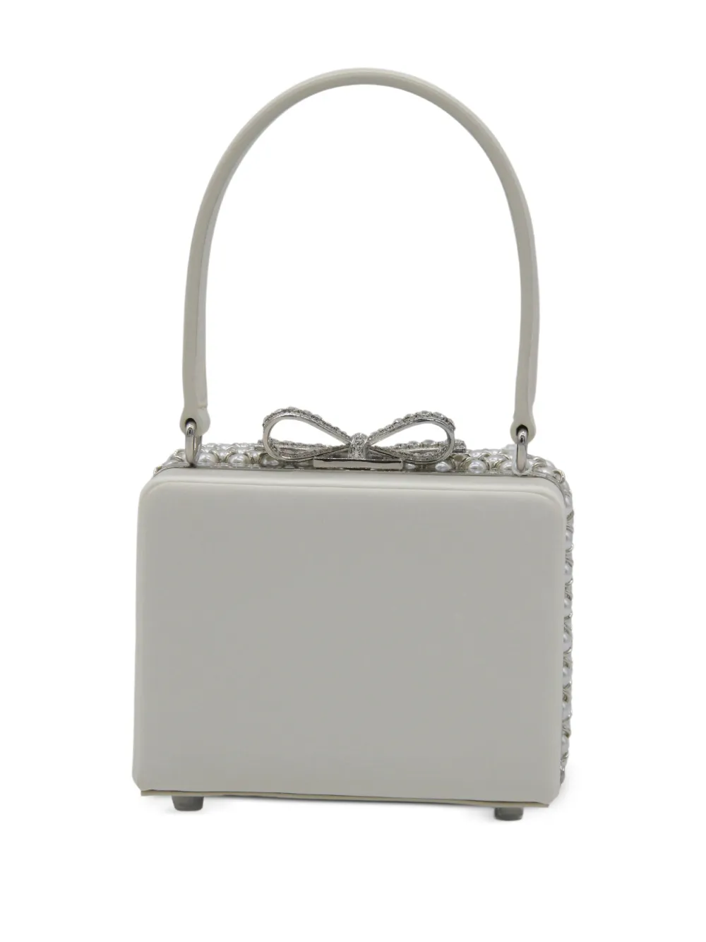 Self-Portrait pearl-embellished tote bag - Grijs