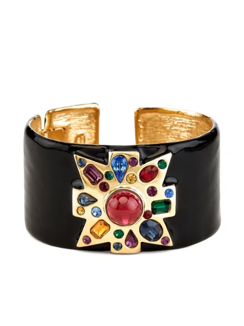 Kenneth Jay Lane cross-motif ruby bracelet