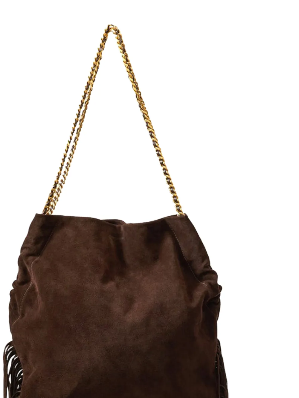 Veronica Beard Slouch suède schoudertas met franje - Bruin