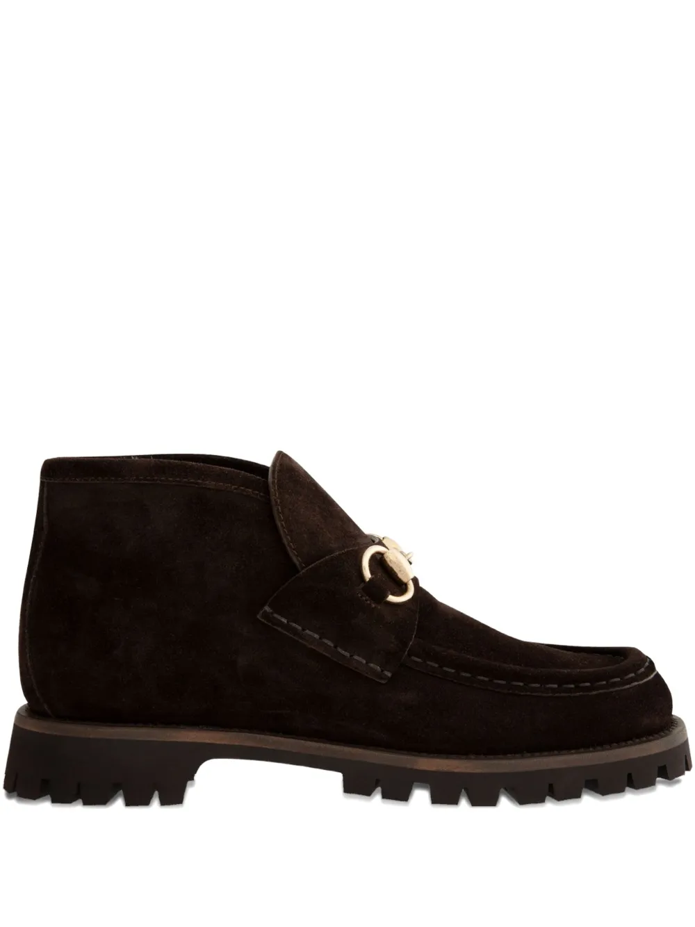 Gucci horsebit suede boots 2042 DARK BROWN