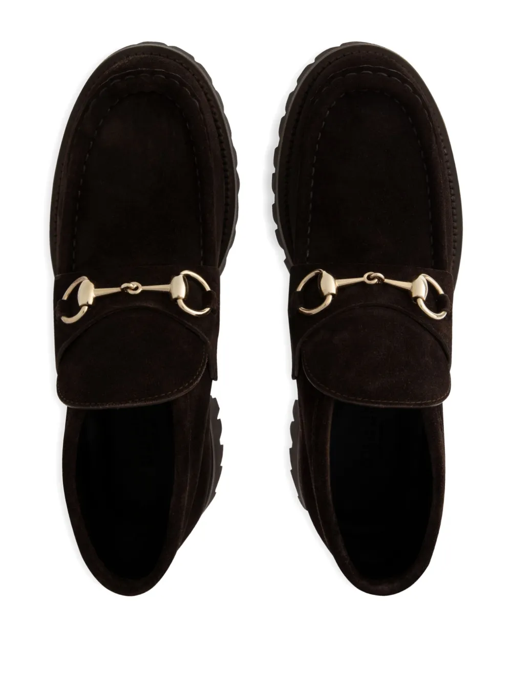 Gucci horsebit suede boots Bruin