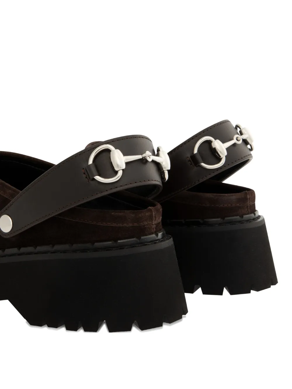Gucci Horsebit Platform Mules In Brown