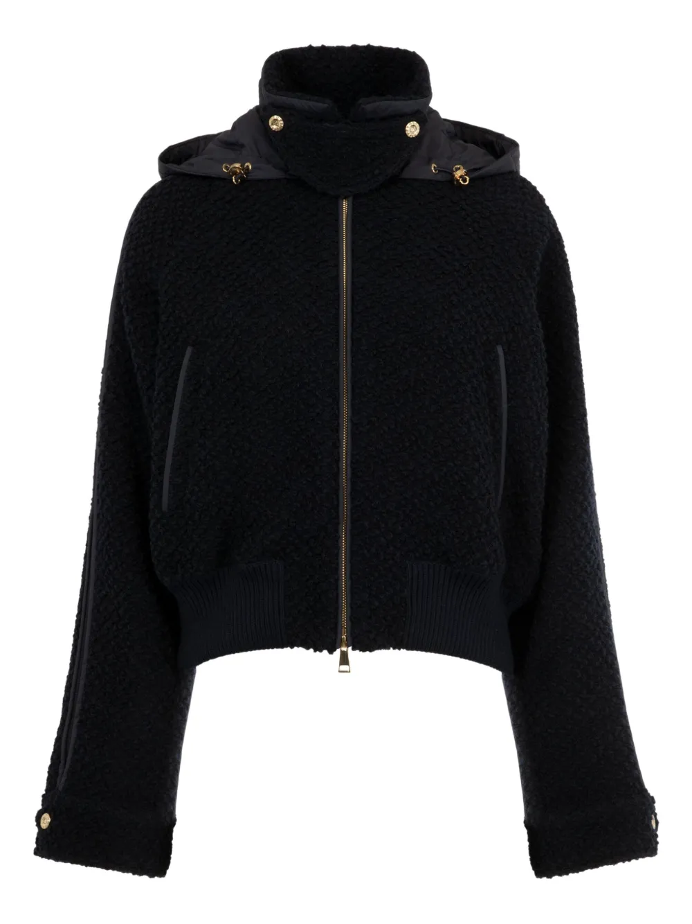 Moncler Juvigny Hooded Bomber Jacket In Black