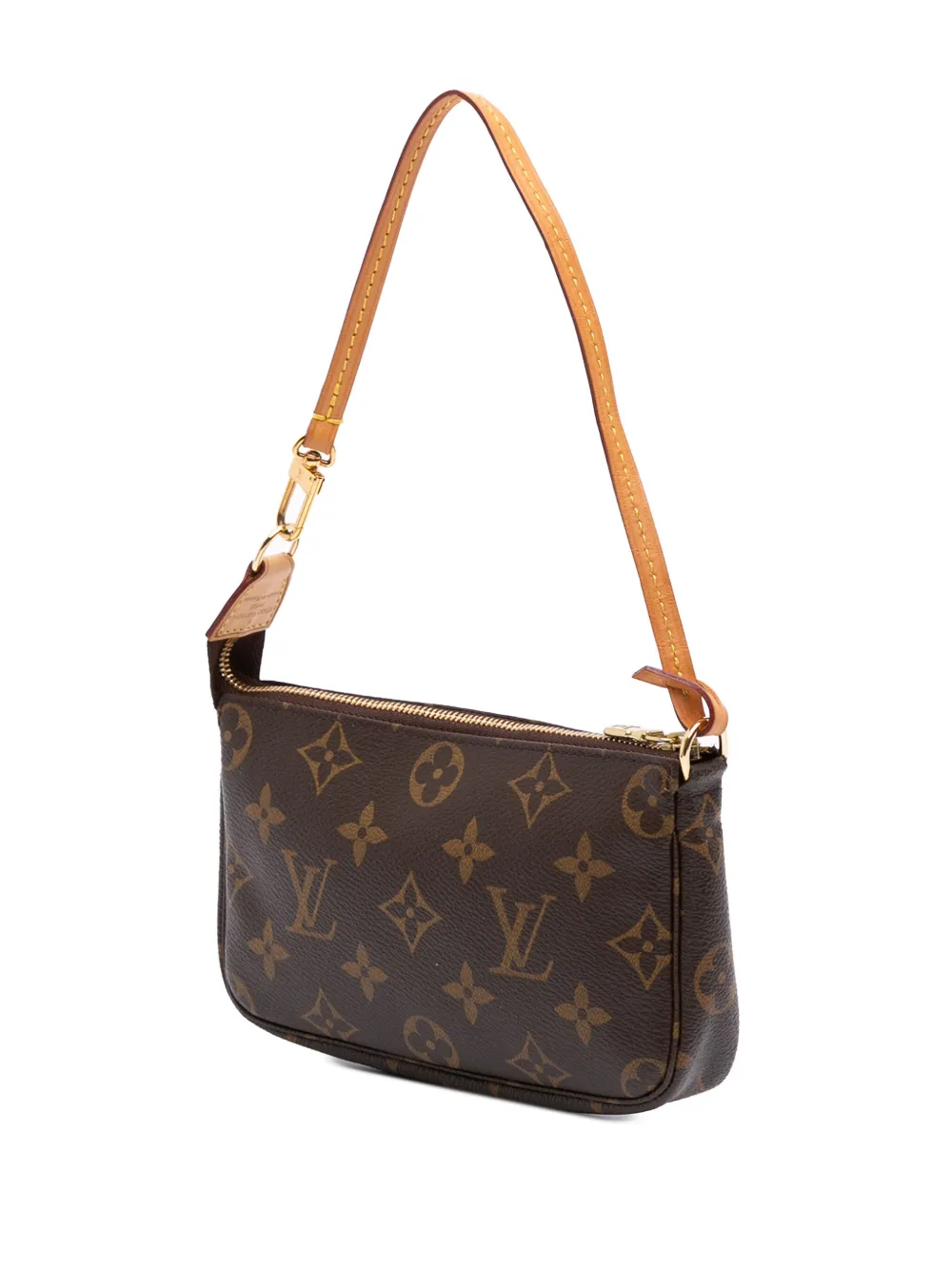Pre-owned Louis Vuitton 2013 Monogram Mini Pochette Accessoires Handbag In Brown