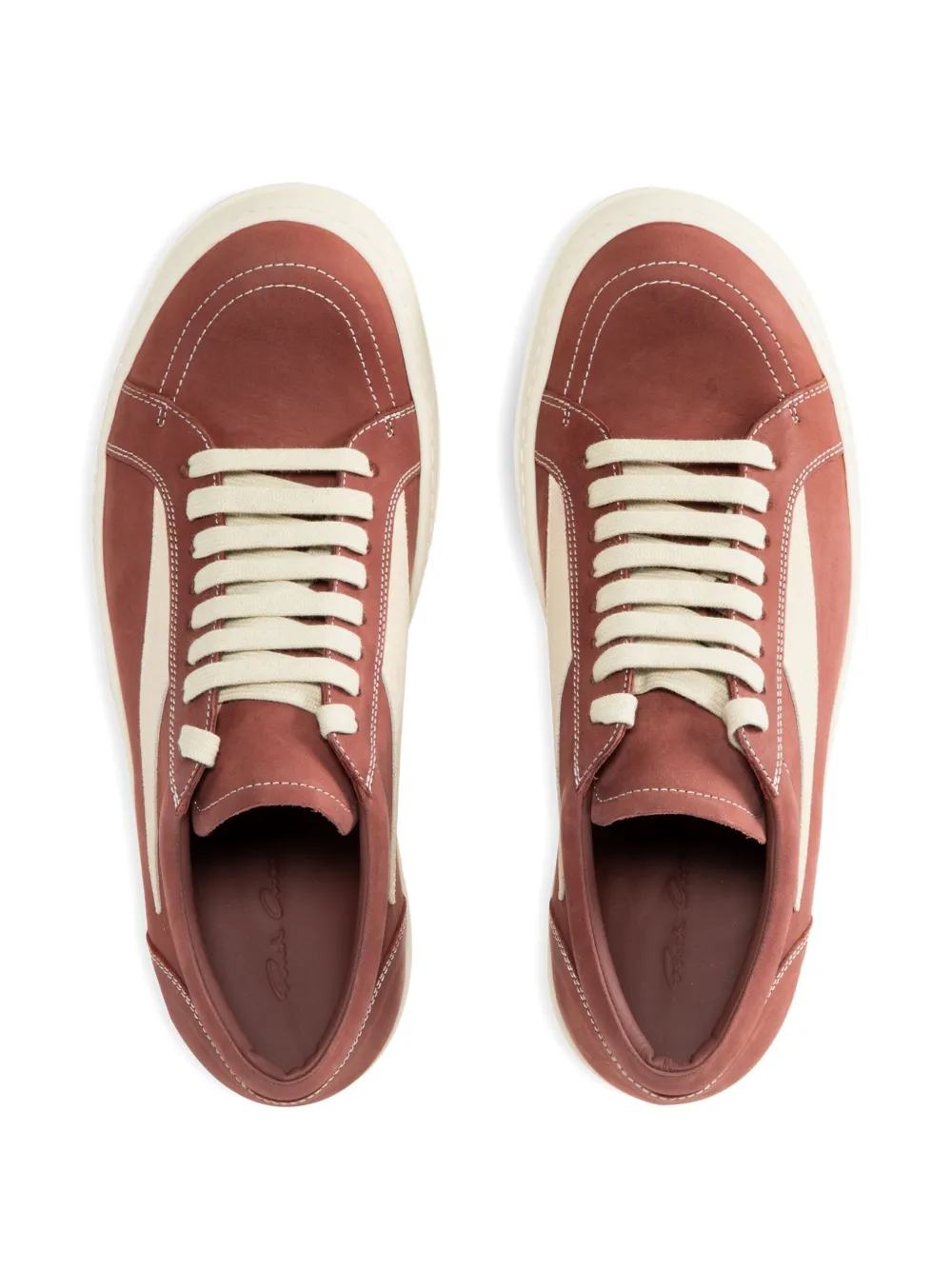 Rick Owens Sneakers met vlakken en veters Bruin