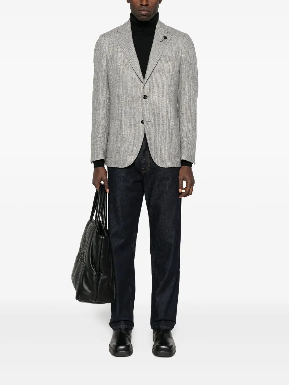 Lardini herringbone button jacket | Blazers | Image 2