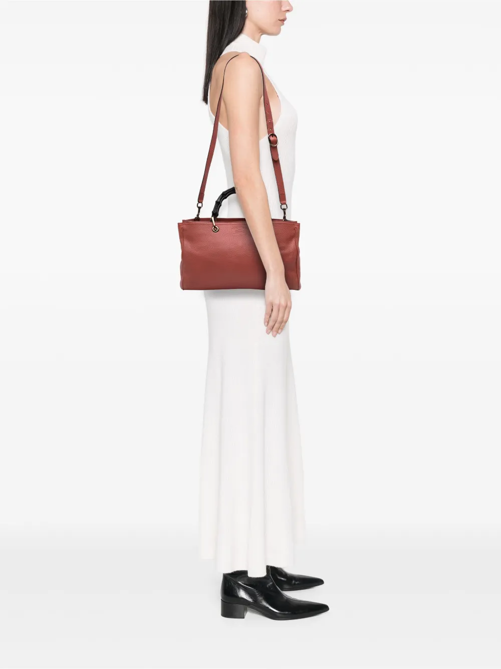 Gucci Pre-Owned 2016-2025 mittelgroße Bamboo Satchel-Tasche aus Kalbsleder | Pre-owned | Image 2