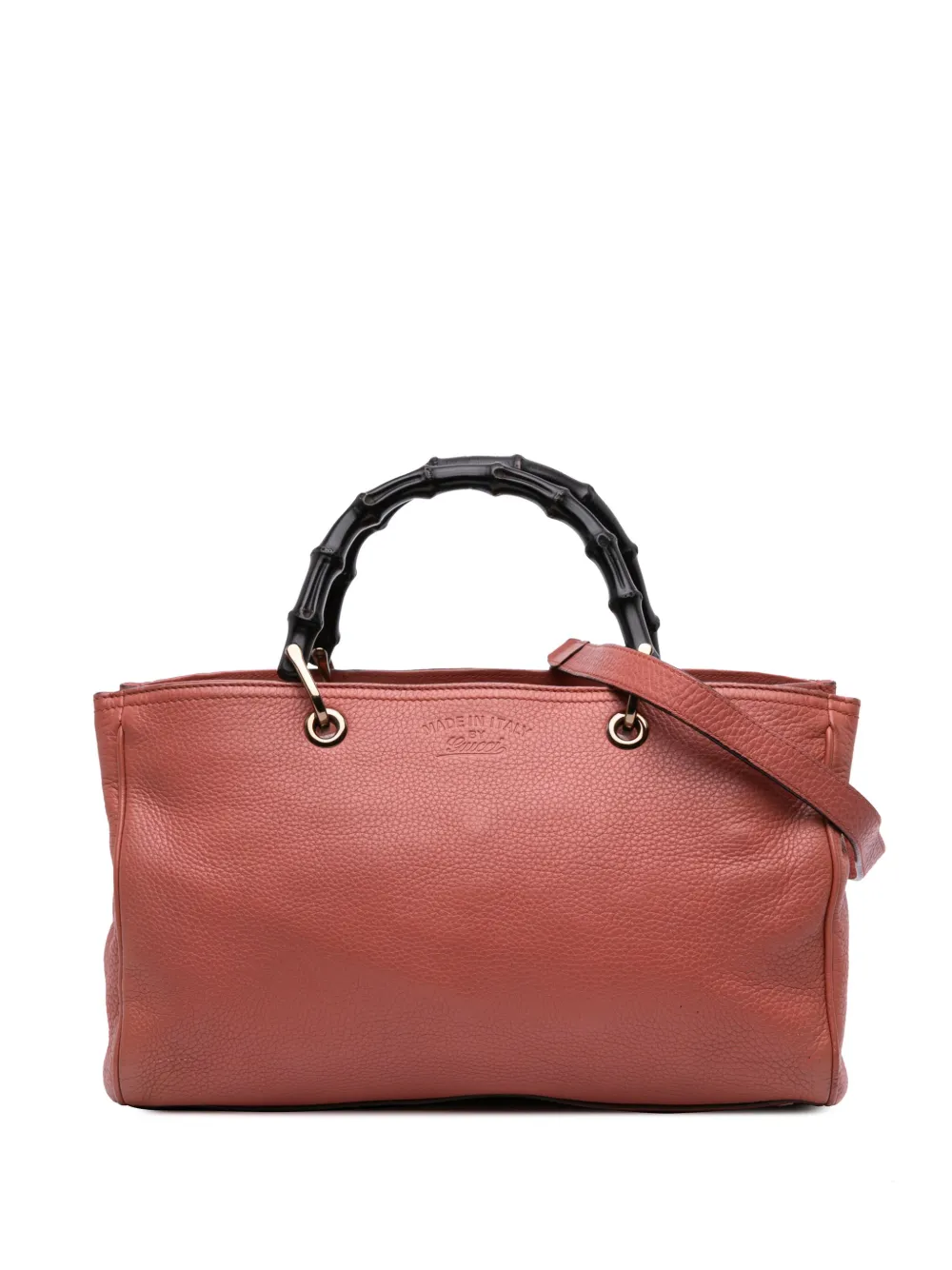 Gucci Pre-Owned 2016-2025 ミディアム カーフスキン バンブー ショッパー サッチェルバッグ - ピンク Gucci Pre-Owned 2016-2025 ミディアム カーフスキン バンブー ショッパー サッチェルバッグ - ピンク