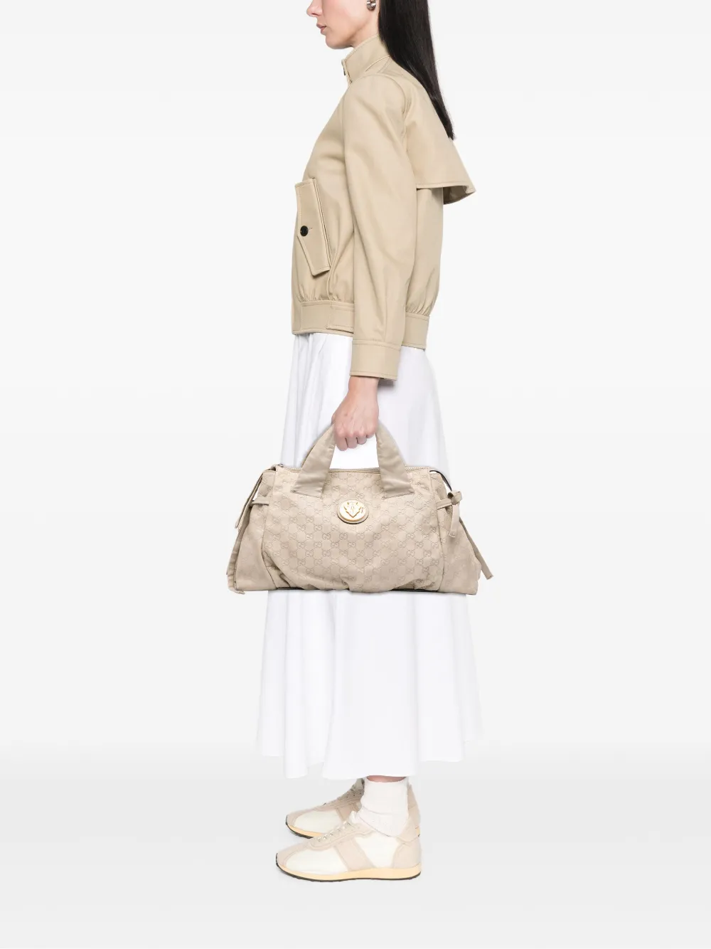 Pre-owned Gucci 2000-2015 Medium Ssima Hysteria Tote Bag In Brown