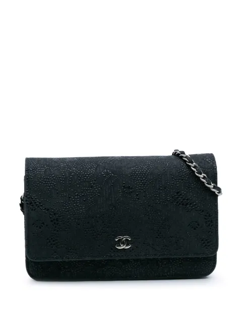 CHANEL Pre-Owned 2013-2014 Lace Overlay Goatskin Wallet On Chain crossbody bag