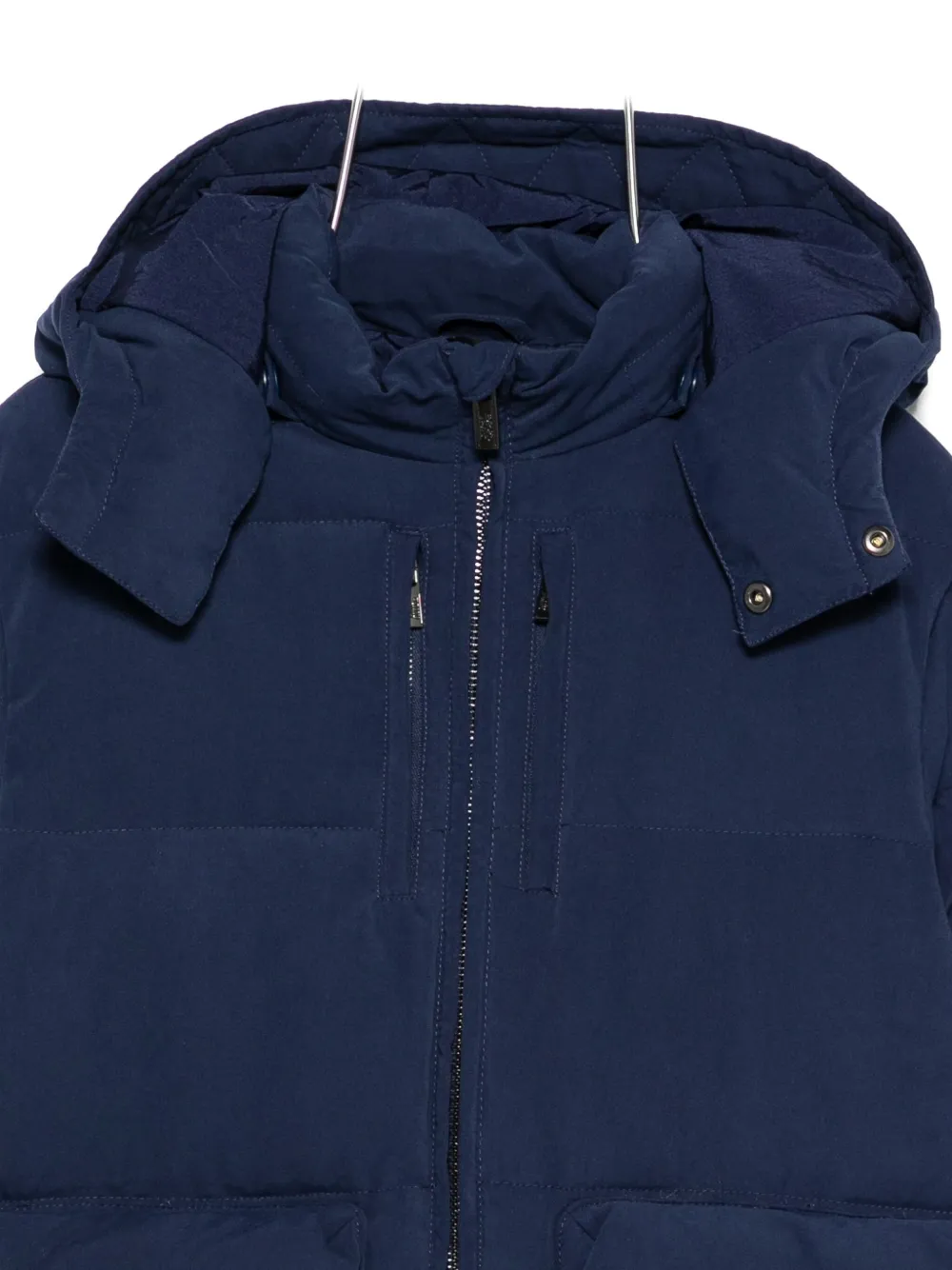 Emporio Armani Hooded Jacket In Technical Fabric In Blue
