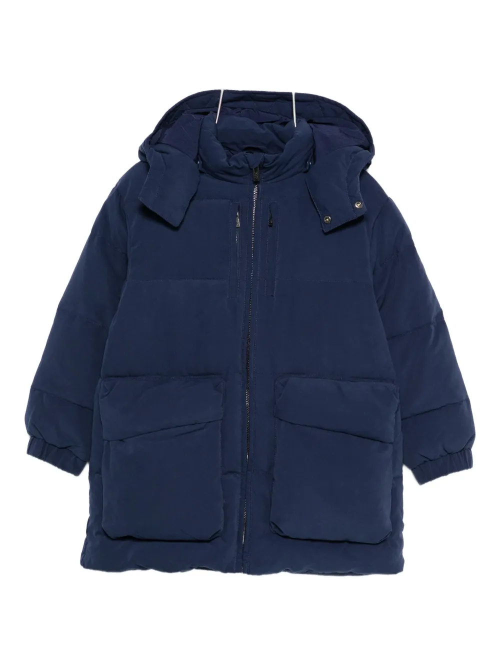 Emporio Armani Hooded Jacket In Technical Fabric In Blue