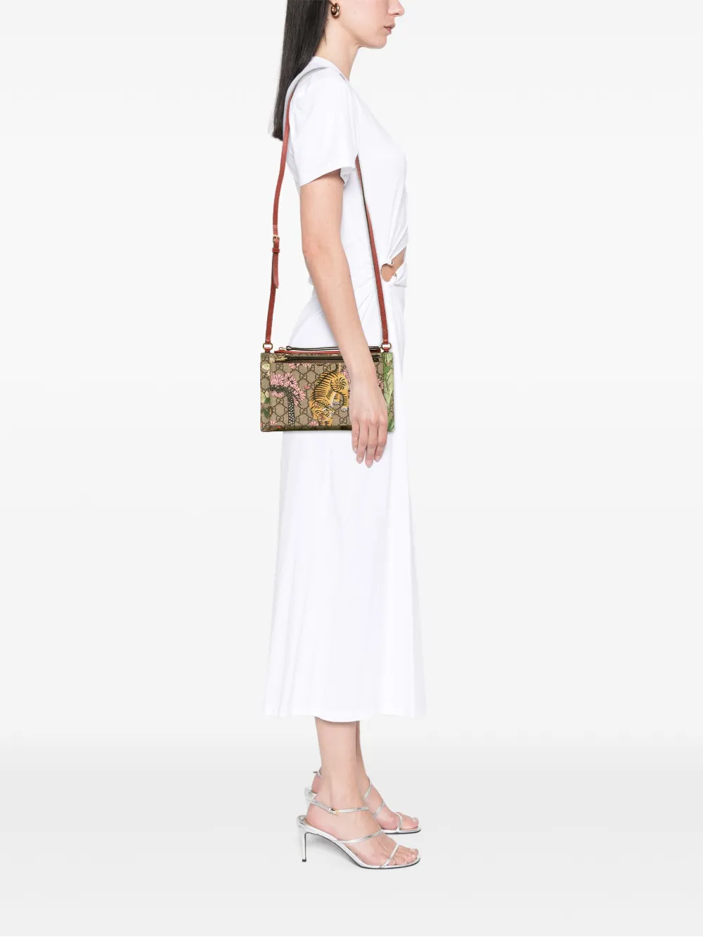 Gucci Pre-Owned bandolera GG Supreme Bengal Double Zip Pochette 2000-2015 | Pre-owned | Image 2