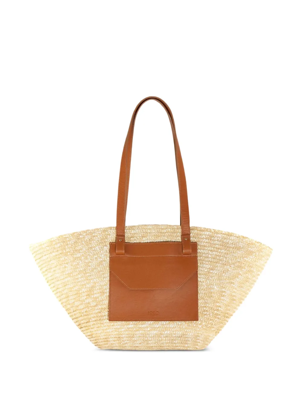 catarzi leather-trimmed straw tote bag | Neutrals | Image 1