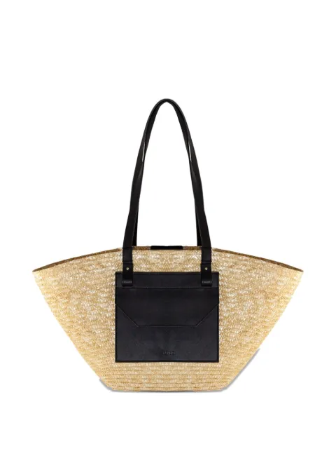 catarzi straw leather-handle tote bag