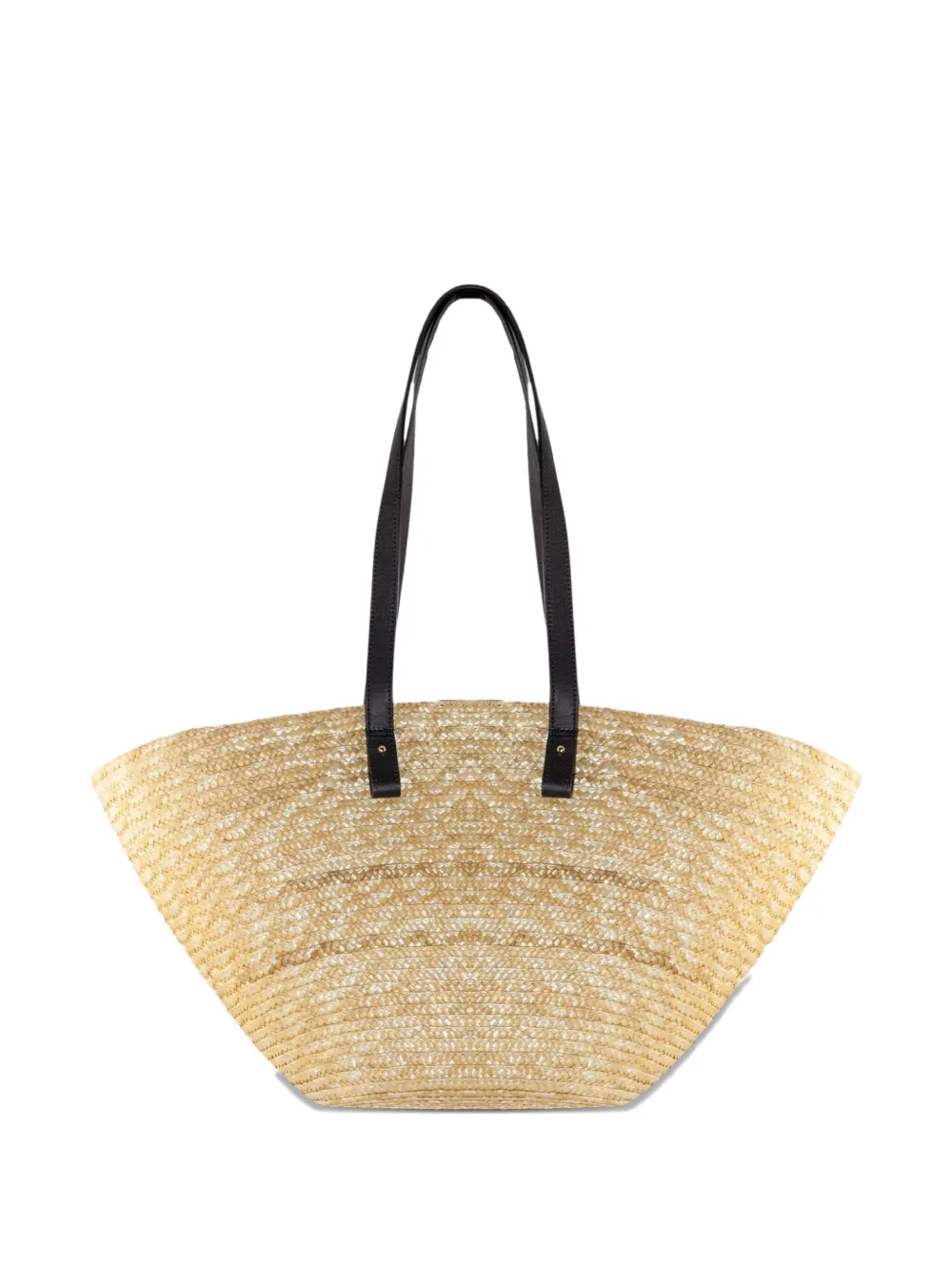 Catarzi straw leather-handle tote bag - Beige