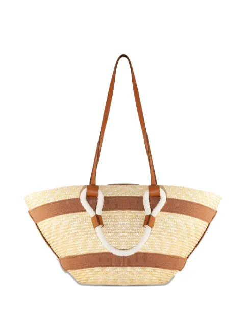 catarzi straw leather-handle tote bag