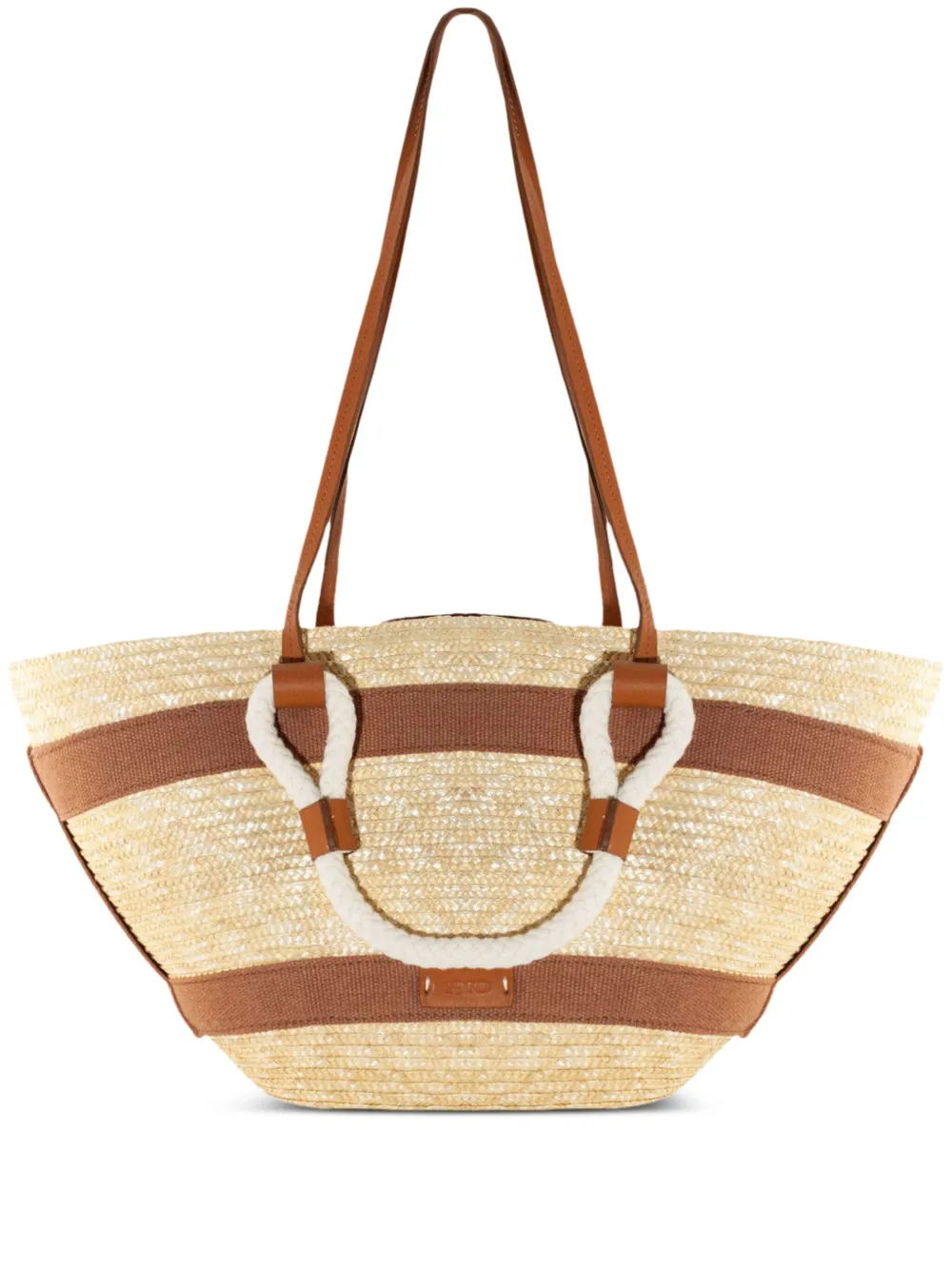 catarzi straw leather-handle tote bag | Neutrals | Image 1