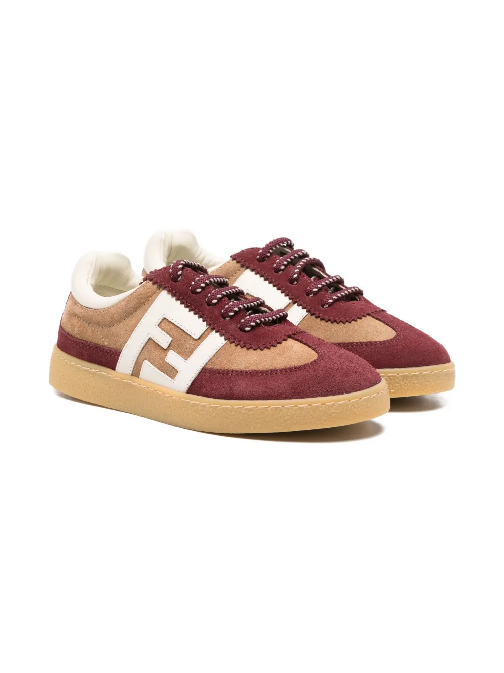 Fendi Kids Shield logo-appliqué sneakers Red
