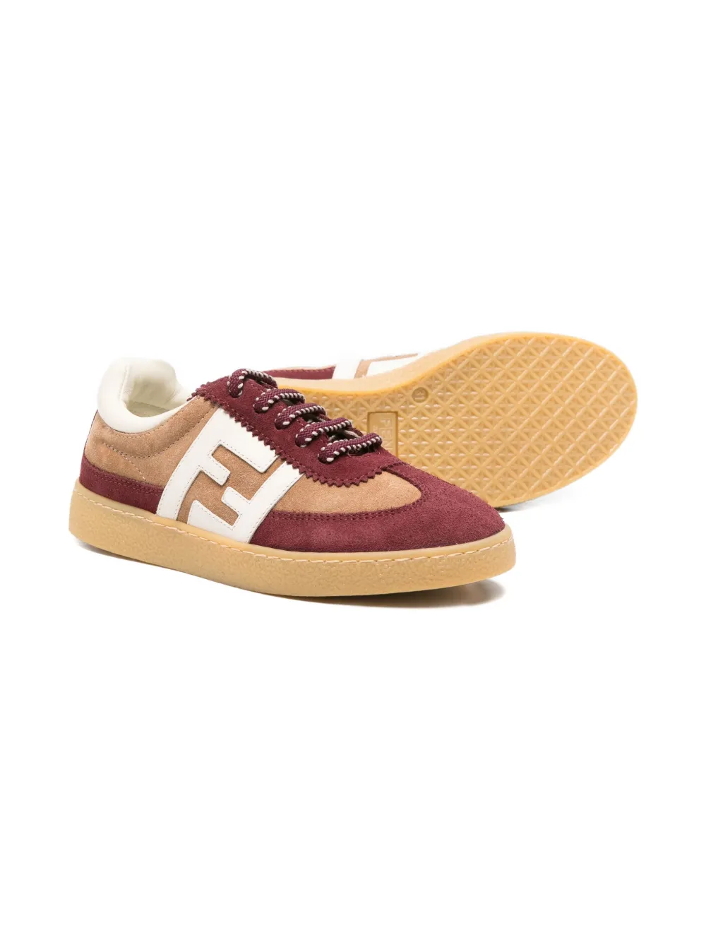 Fendi Kids Shield sneakers met logo-applicatie - Rood