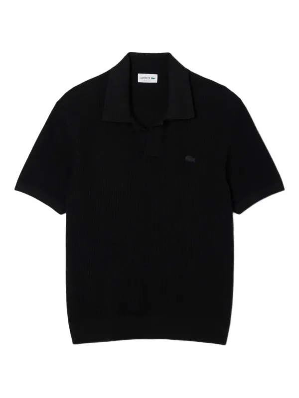 Lacoste Maglione Stile Polo a Maniche Corte Nero FARFETCH IT