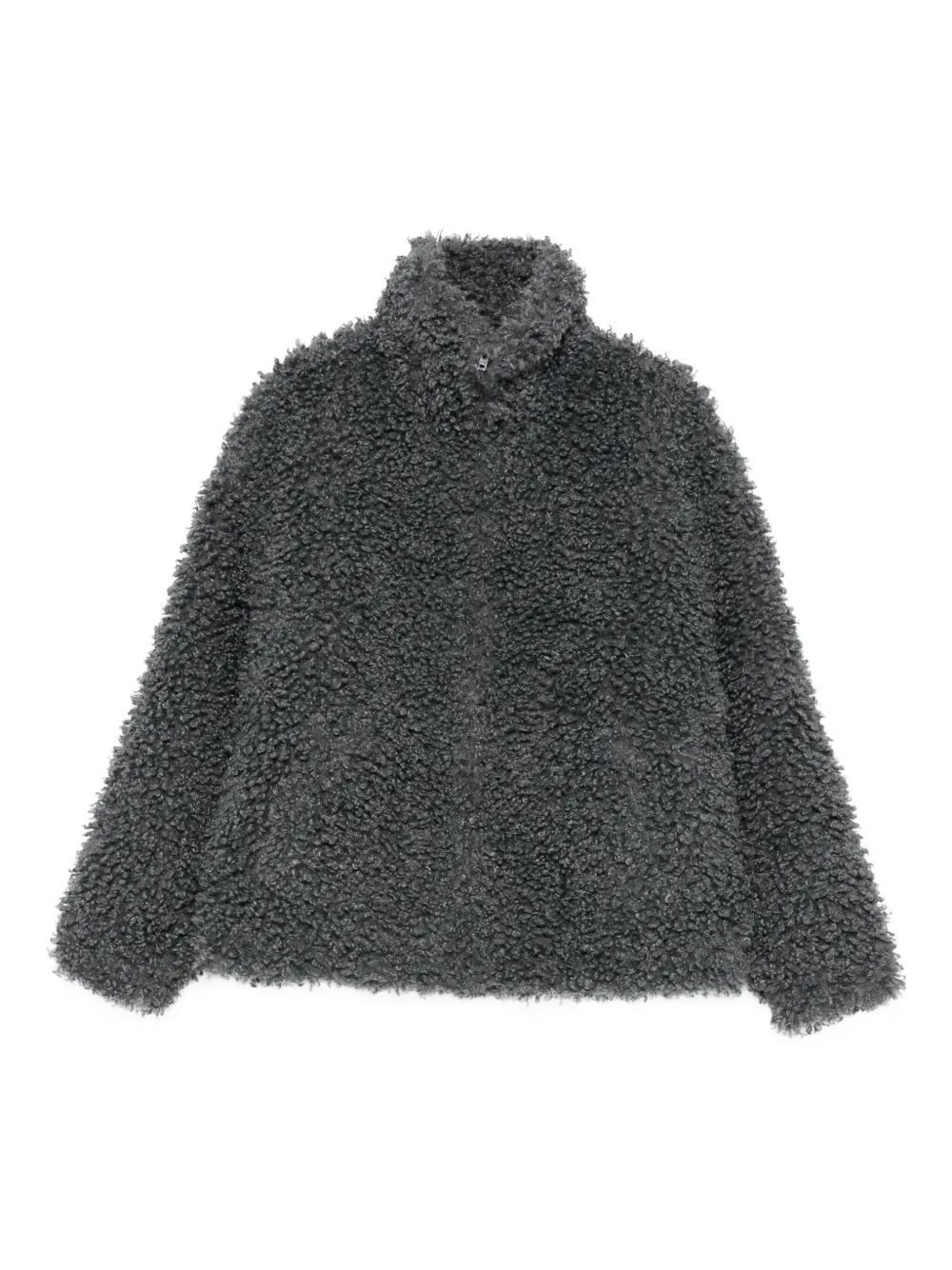 Acne Studios Teddy High-neck Jacket In Gray