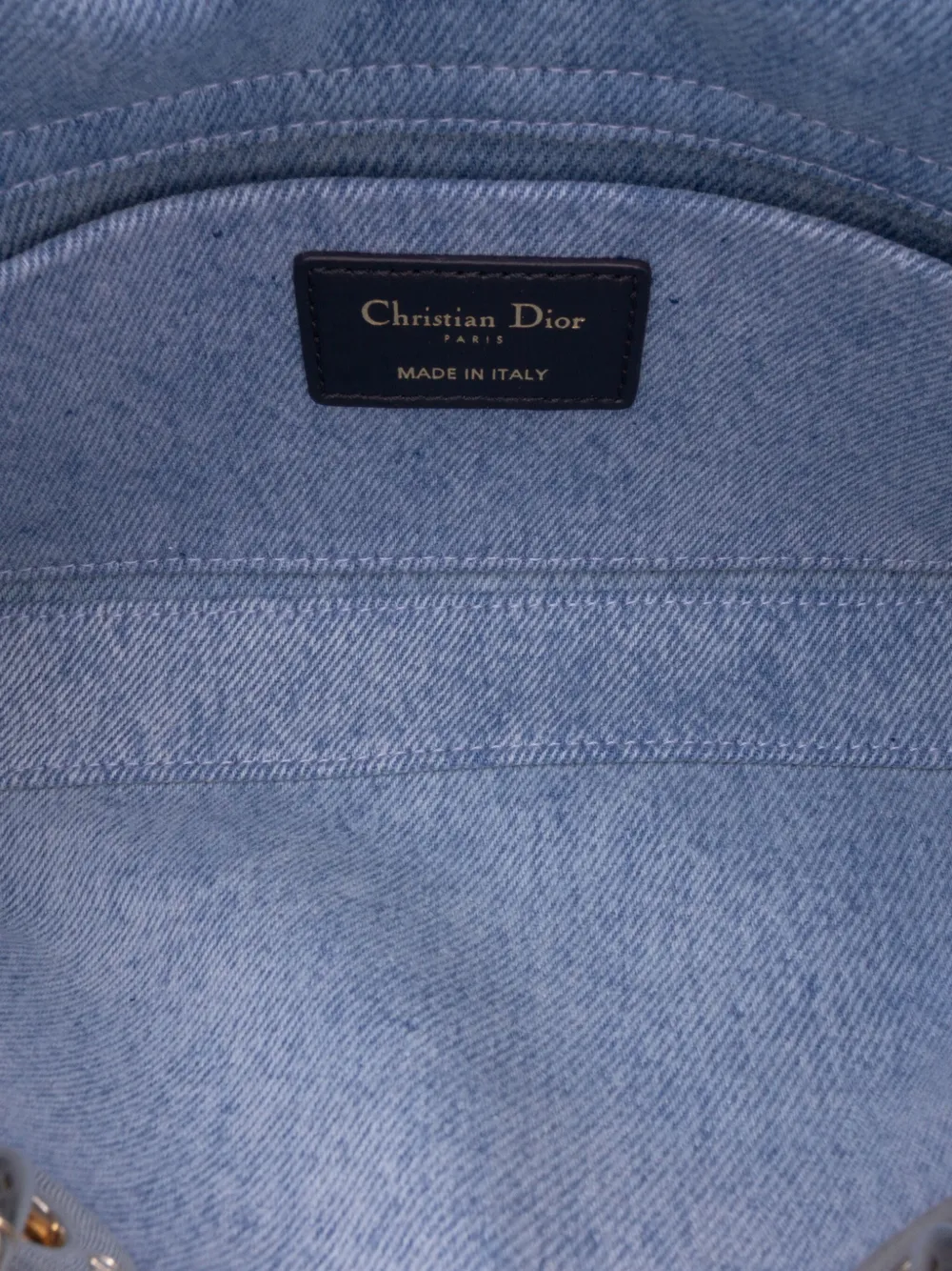 Pre-owned Dior 2024 Medium Denim Macrocannage Lady D Joy Satchel In Blue