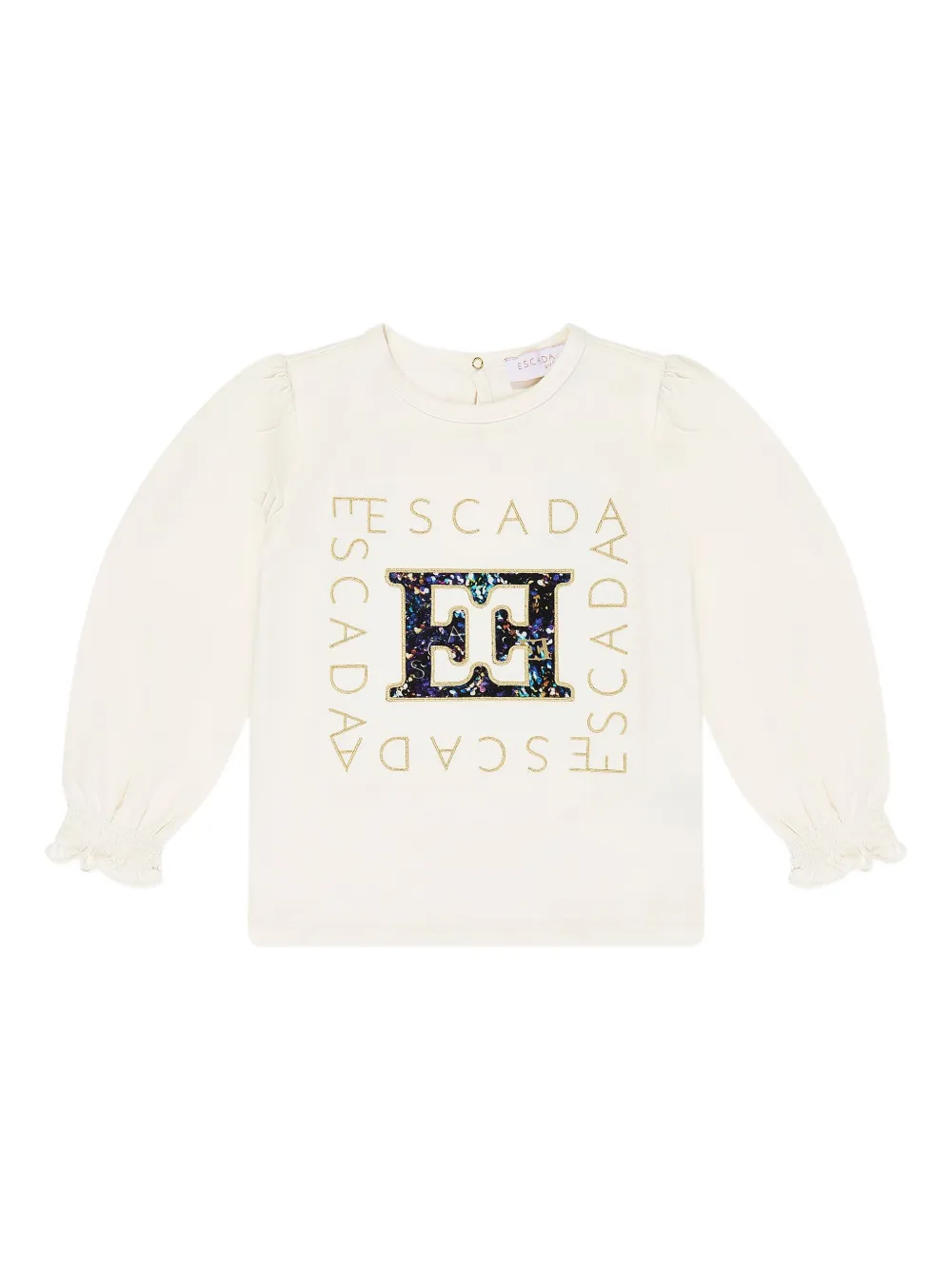Escada Kids sequin-embellished puff-sleeve top | White | Image 1