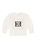 Escada Kids sequin-embellished puff-sleeve top - White