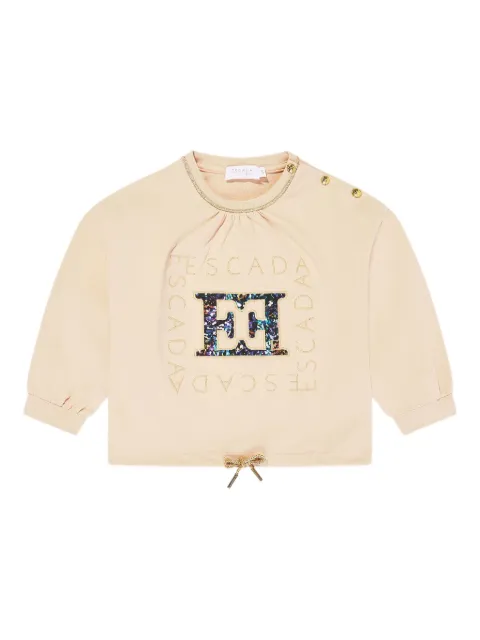 Escada Kids sequin-embellished logo top
