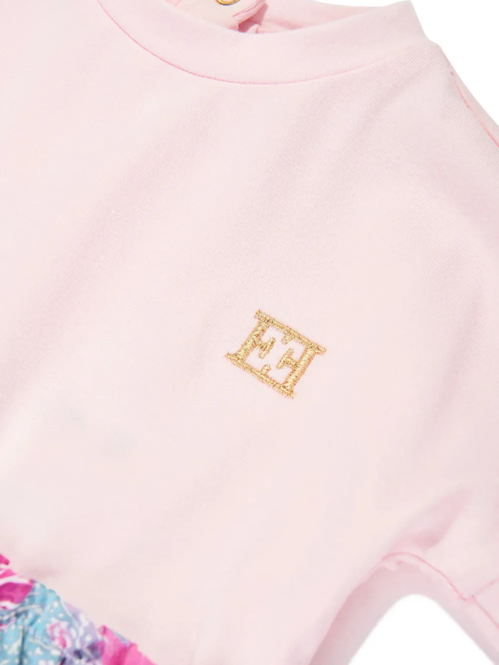 Escada Baby Girls Bi-material Printed Dress In Multi