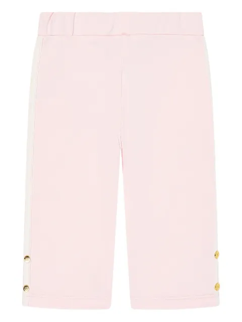 Escada Kids logo-embroidered cotton trousers