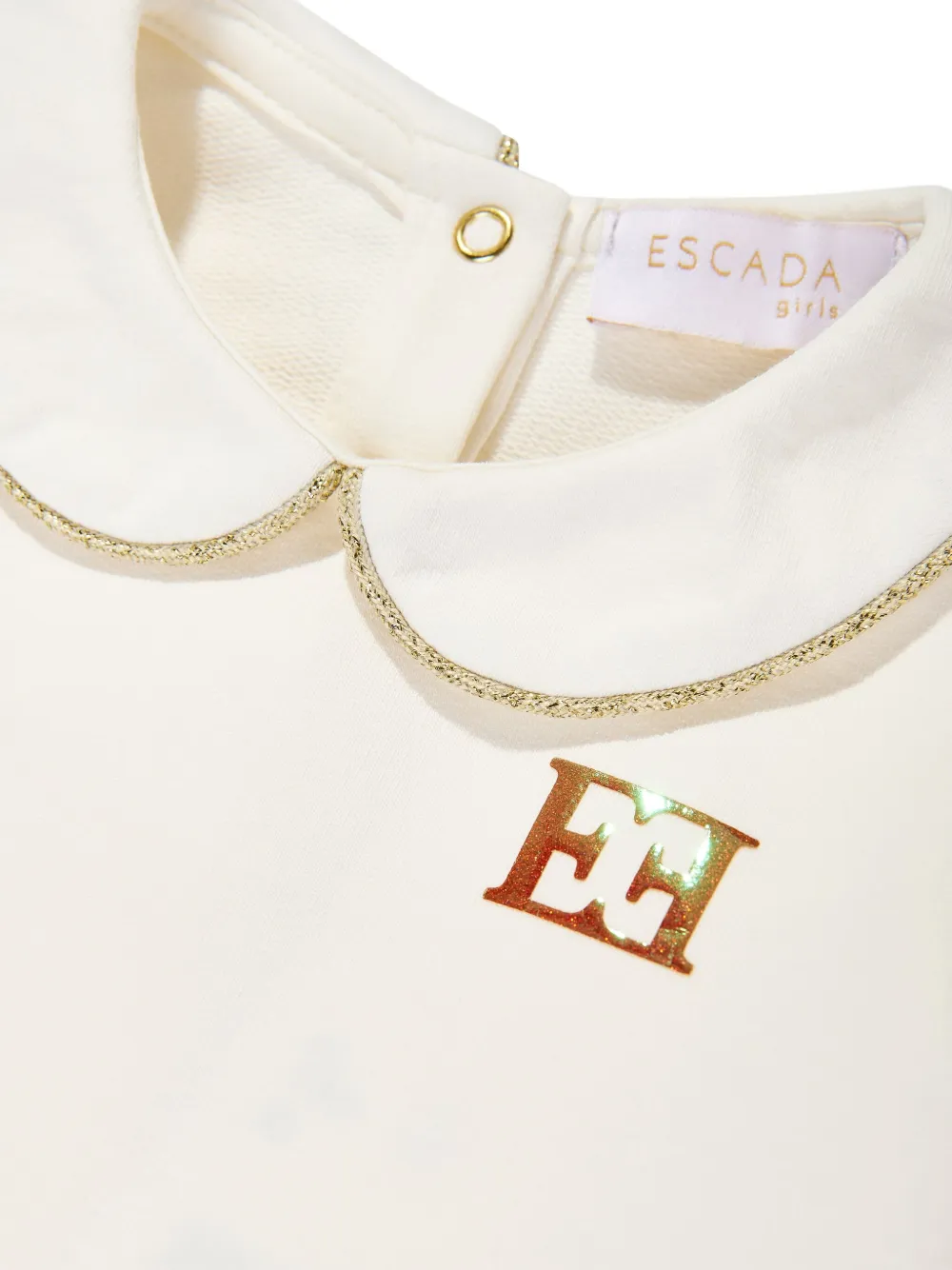 Escada Baby Girls Bi-material Printed Dress In White