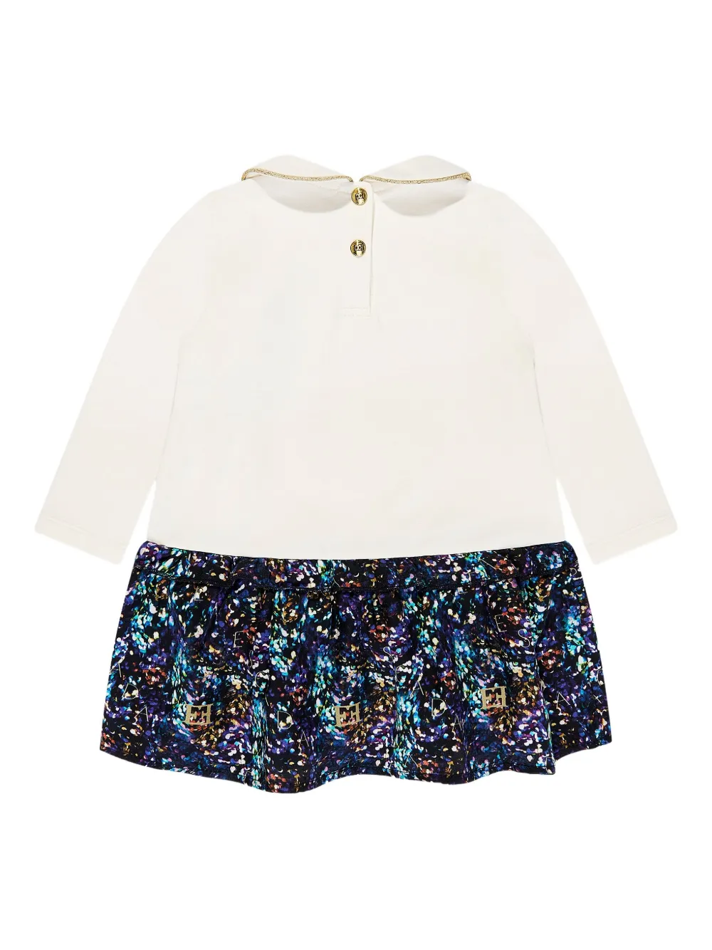 Escada Kids graphic-print polo dress - Wit