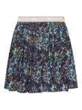 Escada Kids graphic-print pleated skirt - Blue