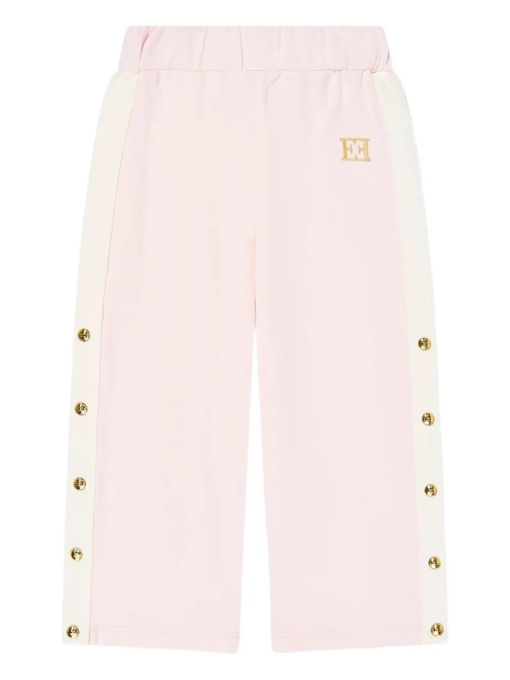 Escada Kids button-detail logo trousers - Rosa