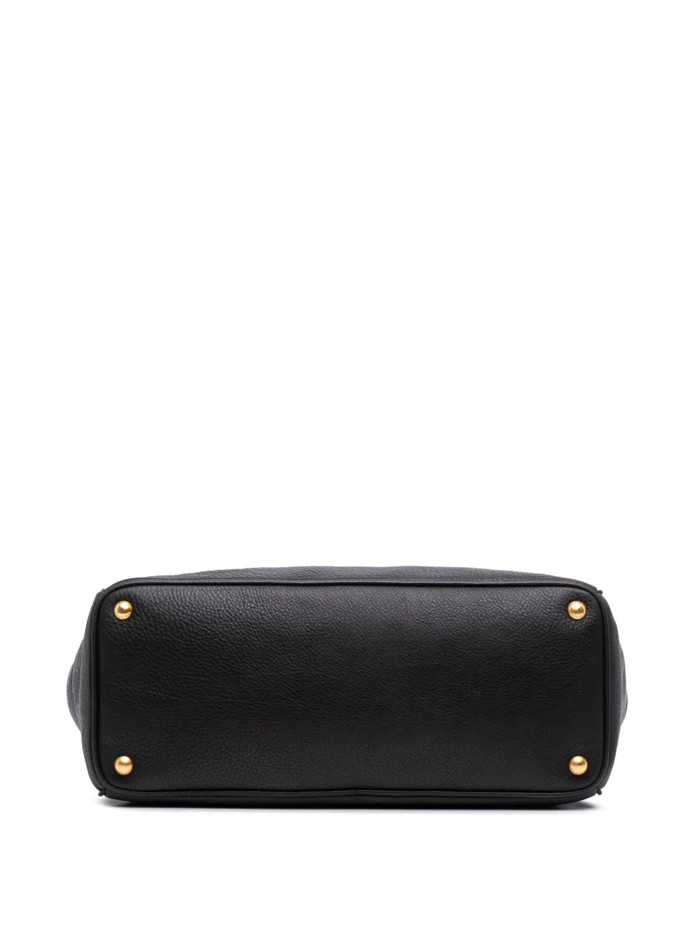 Pre-owned Prada 2000-2025 Vitello Daino Open Convertible Tote Satchel In Black