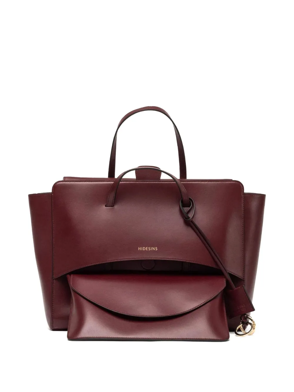Hidesins Bordeaux Large Flap Tote Bag In Red