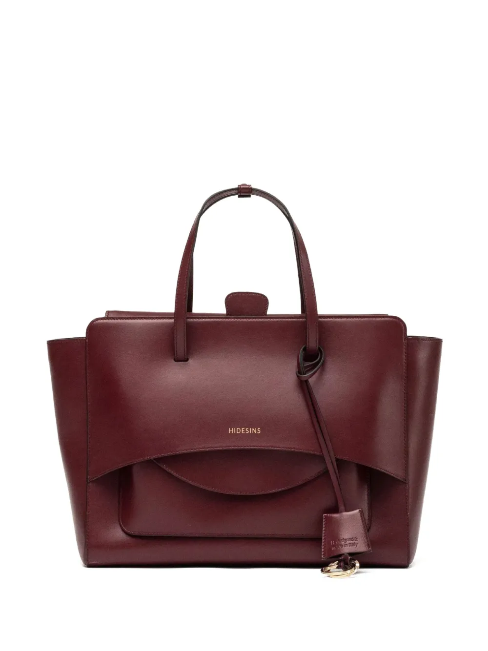 HIDESINS large Flap leather tote bag | Red | Image 1