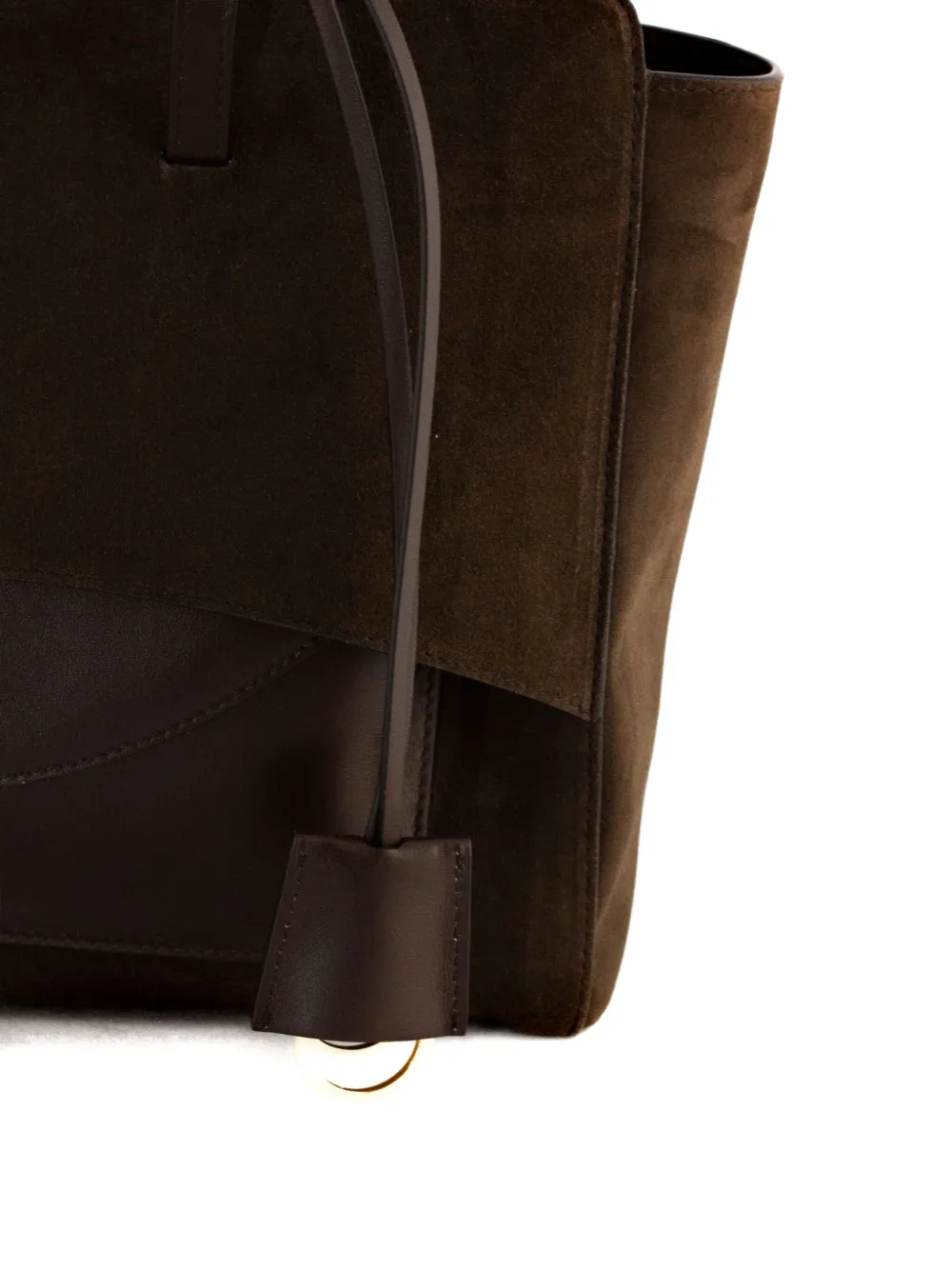 Hidesins Flap L Suede Shouder Bag In Brown