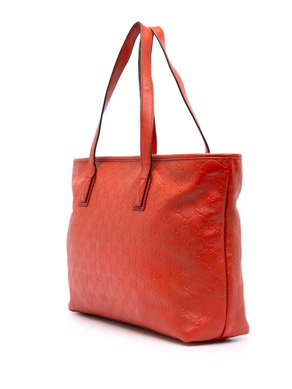 Pre-owned Gucci 2016-2025 Medium Ssima Tote Bag In Orange