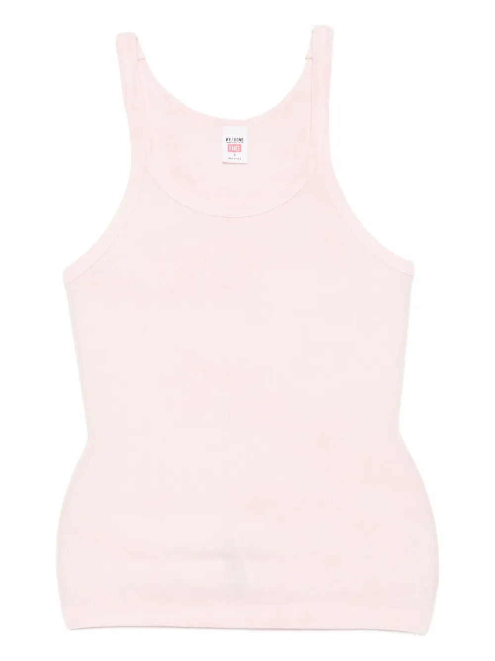Re/done Ribbed Tank Top In Pink