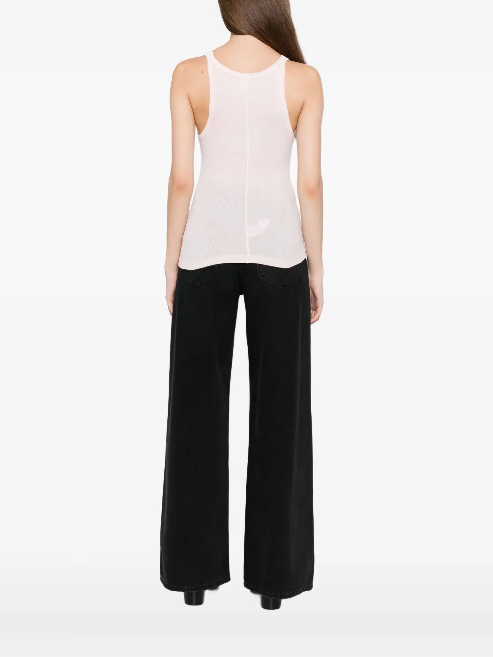 Re/done Ribbed Tank Top In Pink