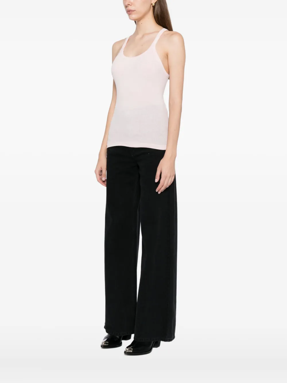 Re/done Ribbed Tank Top In Pink