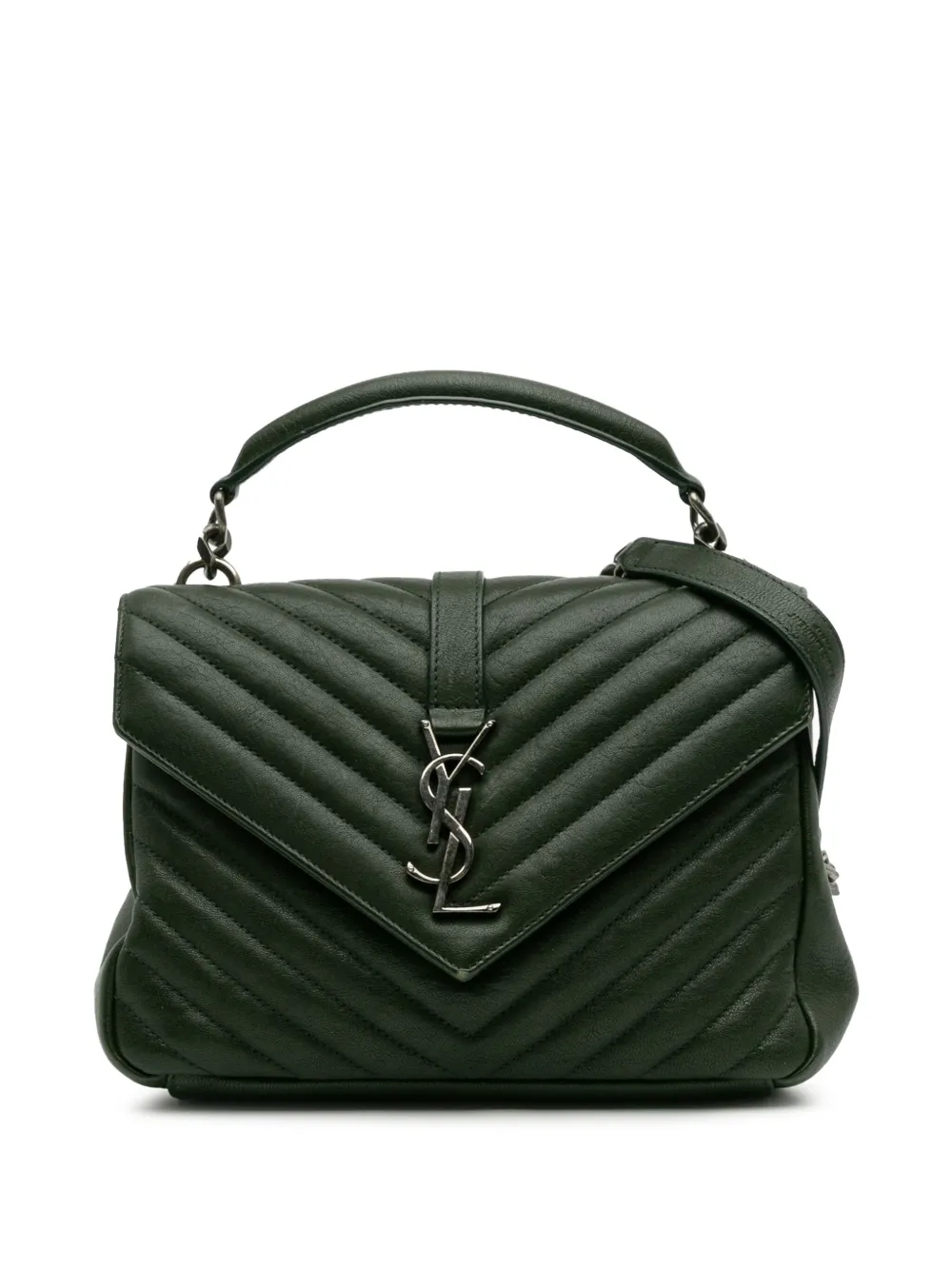 Saint Laurent Pre-Owned 2018 Medium Monogram Chevron Quilted Lambskin Saint Laurent Pre-Owned 2018 Medium Monogram Chevron Quilted Lambskin