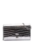 Burberry Pre-Owned 2017-2025 Croc Embossed Metallic Calfskin Hannah Wallet On Chain crossbody bag - Silver