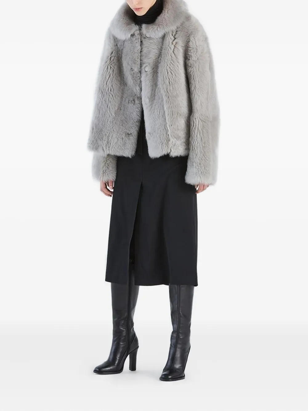 Desa 1972 Shearling Jacket In Gray