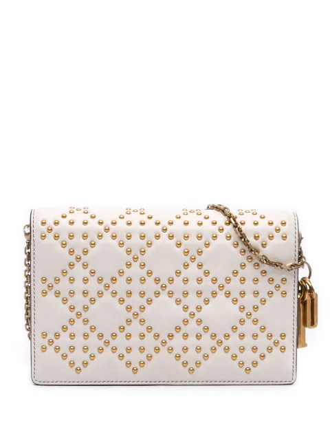 Christian Dior Pre-Owned 2017 Studded Calfskin Cannage Lady Dior Wallet on Chain crossbody bag