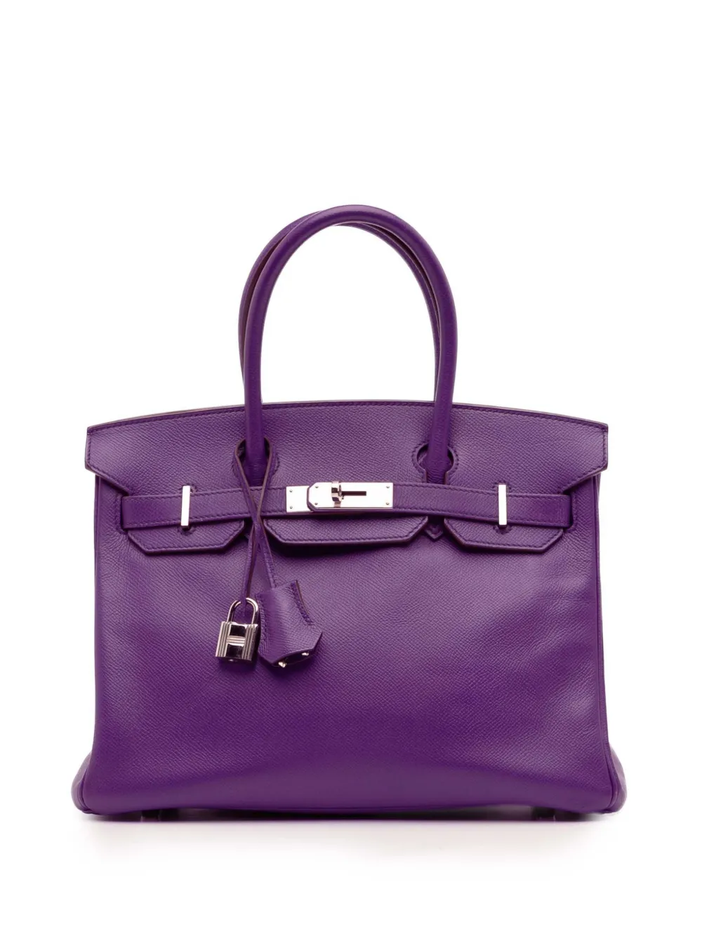 Hermès Pre-Owned 2012 エプソン バーキン ルトゥルネ 30 ハンドバッグ - パープル Hermès Pre-Owned 2012 エプソン バーキン ルトゥルネ 30 ハンドバッグ - パープル